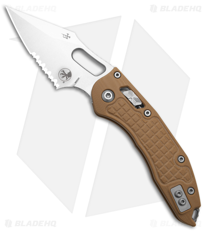 Microtech Stitch Ram-Lok Knife Tan Frag G-10 (3.7" Stonewash Serr)