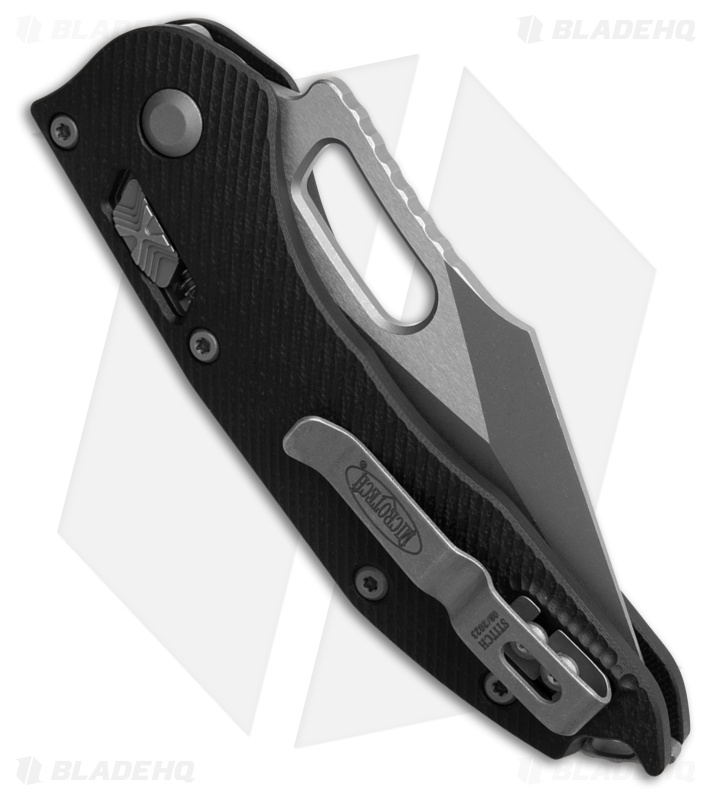 Microtech Stitch Ram-Lok Fluted Black Alum. Apoc + Full Serr