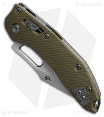 Microtech Stitch Ram-Lok Knife Fluted OD Green G-10 (3.7" Stonewash Serr)