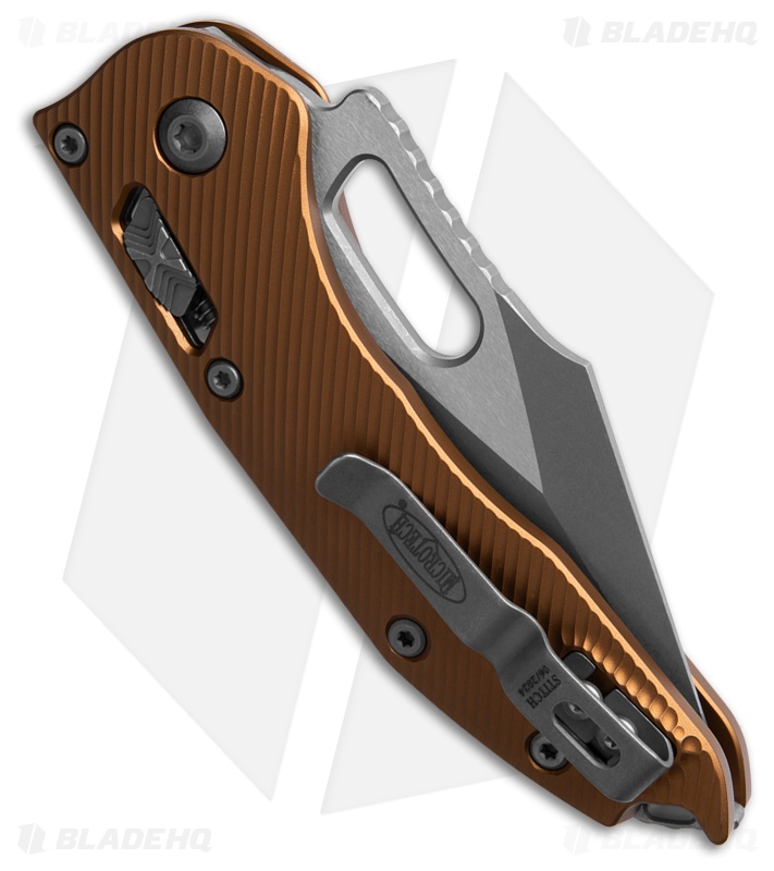 Microtech Stitch Ram-Lok Tan Fluted Aluminum Apocalyptic