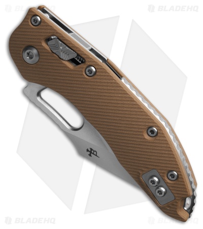Microtech Stitch Ram-Lok Knife Fluted Tan G-10 (3.7" Stonewash Serr)