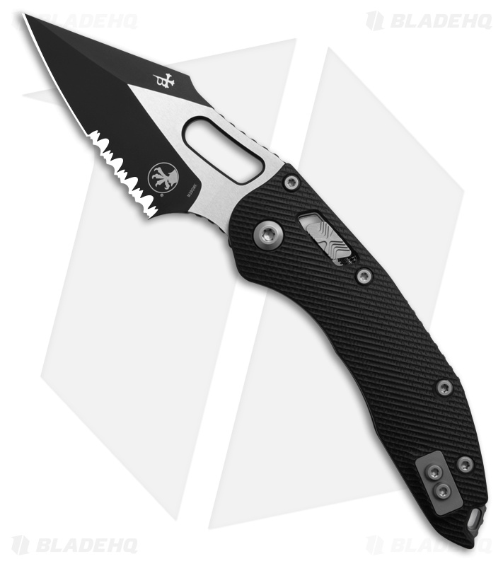 Microtech Stitch Ram-Lok S/E Black G-10 Two-Tone Serr Microtech Stitch Ram-Lok S/E Black G-10 Two-Tone Serr