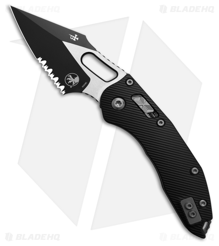 Microtech Stitch Ram-Lok S/E Knife Fluted Black Aluminum (3.7" Two-Tone Serr)