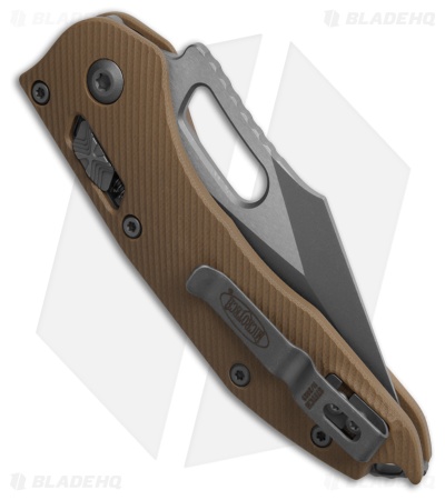 Microtech Stitch Ram-Lok S/E Knife Fluted Tan G-10 (3.7" Apocalyptic Serr)