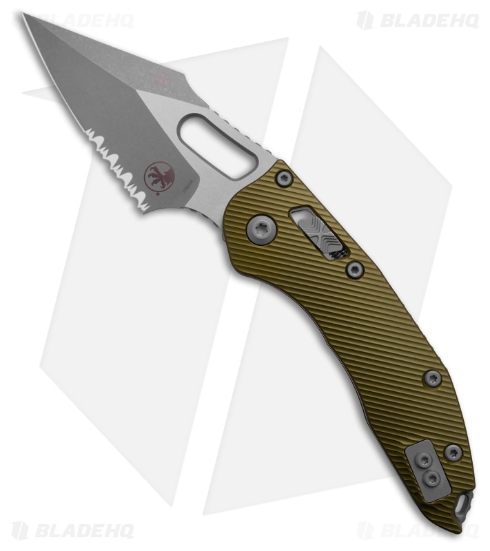 Microtech Stitch S/E Ram-Lok Knife Fluted OD Green Aluminum (3.7" AP Serr)