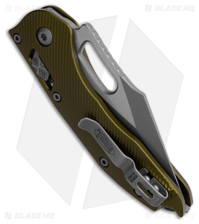 Microtech Stitch S/E Ram-Lok Knife Fluted OD Green Aluminum (3.7" AP Serr)