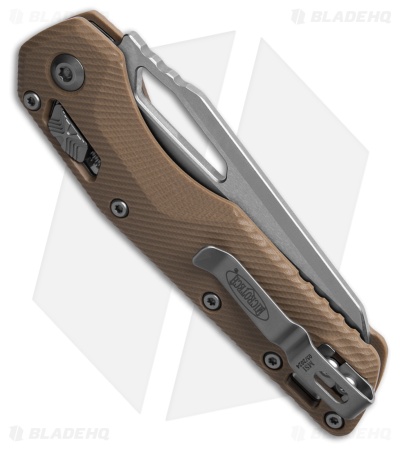 Microtech Standard Issue MSI Ram-Lok Knife Fluted Tan G-10 (3.8" SW Serrated)