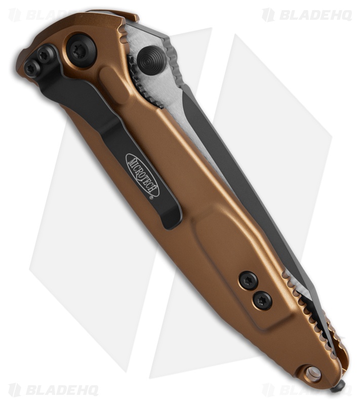 Microtech Socom Elite Tanto Manual Knife Tan (4" Black Serr) 161-2TA