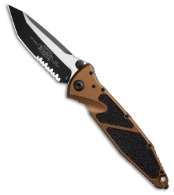 Microtech Socom Elite Tanto Manual Knife Tan (4" Black Serr) 161-2TA