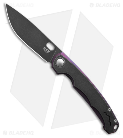 MKM Vox Eclipse MagnaCut Liner Lock Knife 2-T SW Black/Purple Titanium  (Black)