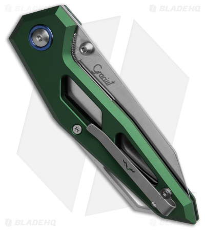 MKM Edge Liner Lock Knife Green Aluminum (2.9" Satin)  EGL-AGR