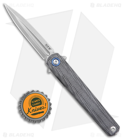 MKM Flame Light Dagger Liner Lock Knife Black Micarta (2.8" SW)
