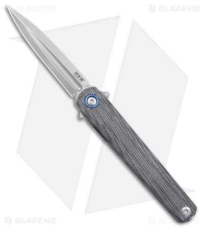 MKM Flame Light Dagger Liner Lock Knife Black Micarta (2.8" SW)