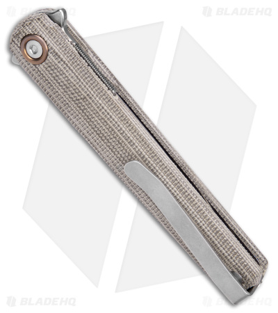 MKM Flame Light Dagger Liner Lock Knife Green Canvas Micarta (2.8" SW)