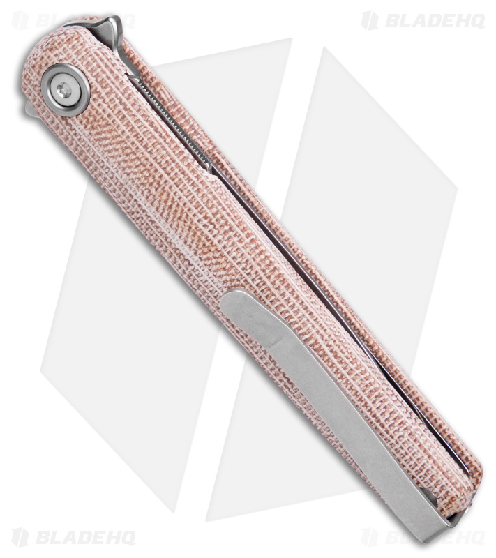 MKM Flame Light Dagger Liner Lock Knife Natural Micarta (2.8" SW)