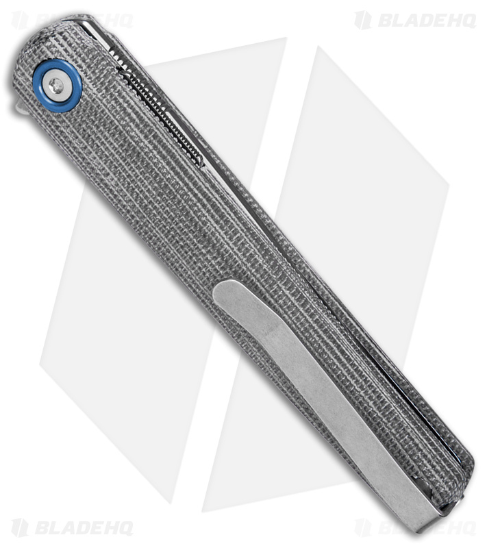 MKM Flame Light Liner Lock Knife Black Canvas Micarta (2.8" SW)