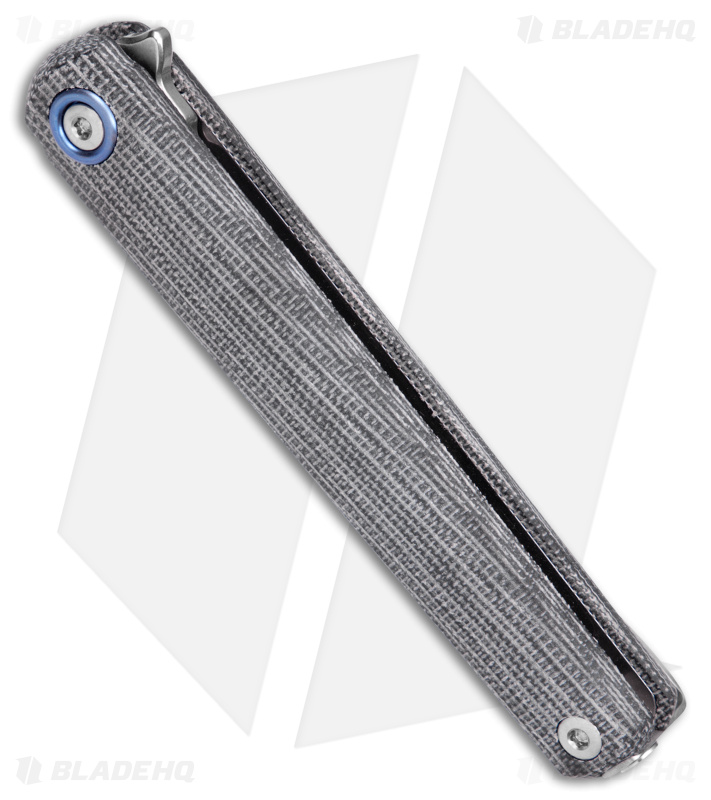 MKM Flame Light Liner Lock Knife Black Canvas Micarta (2.8" SW)
