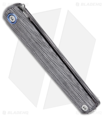 MKM Flame Light Liner Lock Knife Black Canvas Micarta (2.8" SW)