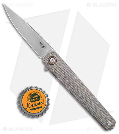 MKM Flame Light Liner Lock Knife Green Canvas Micarta (2.8" SW)