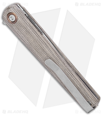 MKM Flame Light Liner Lock Knife Green Canvas Micarta (2.8" SW)