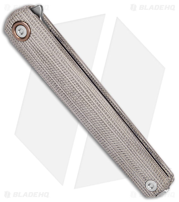 MKM Flame Light Liner Lock Knife Green Canvas Micarta (2.8" SW)