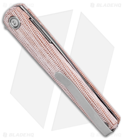 MKM Flame Light Liner Lock Knife Natural Canvas Micarta (2.8" SW)