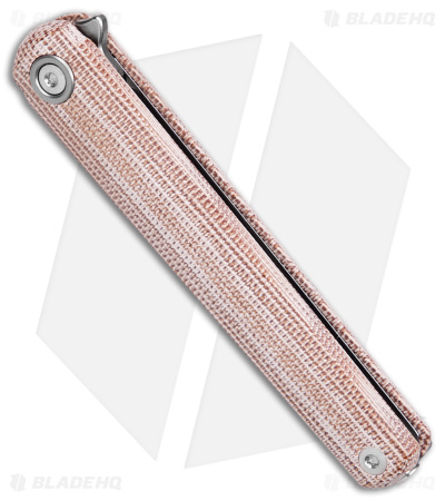 MKM Flame Light Liner Lock Knife Natural Canvas Micarta (2.8" SW)