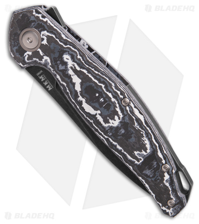 MKM Anso Goccia Liner Lock Knife White Storm Carbon Fiber (3.25" Black SW)