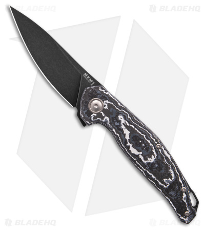 MKM Anso Goccia Liner Lock Knife White Storm Carbon Fiber (3.25" Black SW)