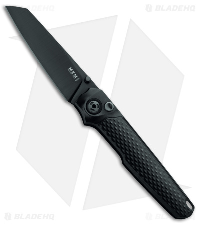 MKM Miura Button Lock Knife Black Ti (2.72" Black M390) MK MI-TDSW