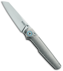 MKM Miura Button Lock Knife Gray Ti (2.72" Satin M390) MK MI-T