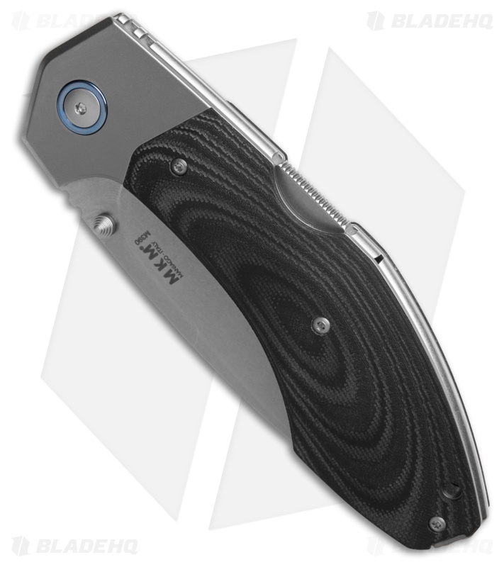 MKM Hero Back Lock Knife Black Sure Touch (3.75" Stonewash)