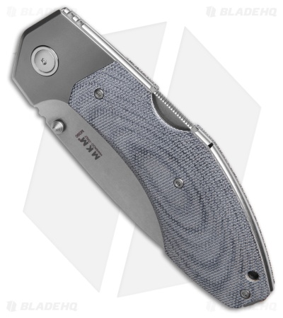 MKM Hero Back Lock Knife Denim Canvas Micarta (3.75" Stonewash)