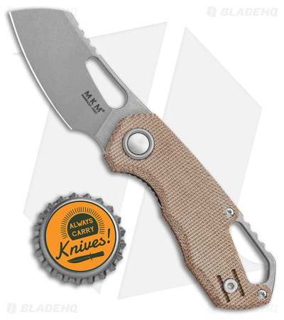 MKM Exclusive Isonzo Cleaver Knife Natural Micarta (2.25" Stonewash)