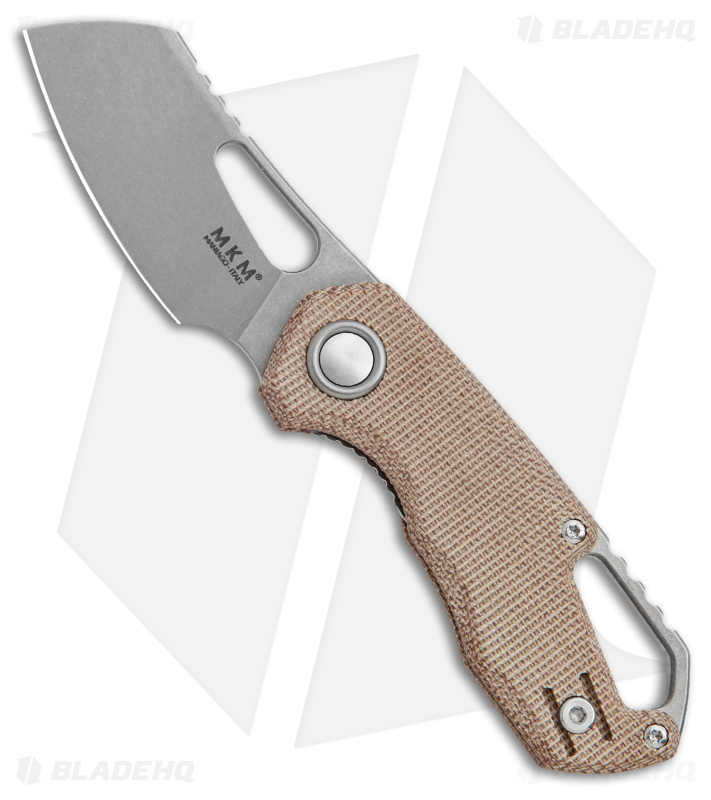 MKM Exclusive Isonzo Cleaver Knife Natural Micarta (2.25" Stonewash)