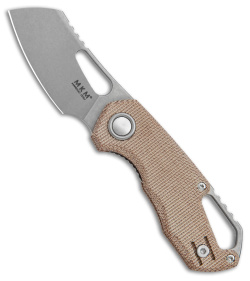 MKM Exclusive Isonzo Cleaver Knife Natural Micarta (2.25" Stonewash)