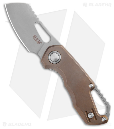 MKM Isonzo Cleaver Liner Lock Knife Bronze Ti (2.25" Stonewash) FX03M-2TBR