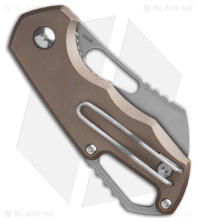 MKM Isonzo Cleaver Liner Lock Knife Bronze Ti (2.25" Stonewash) FX03M-2TBR