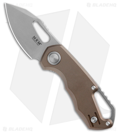 MKM Isonzo Clip Point Liner Lock Knife Bronze Ti (2.1" Stonewash) FX03M-3TBR
