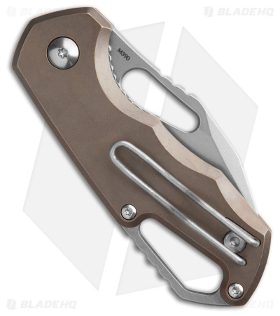 MKM Isonzo Clip Point Liner Lock Knife Bronze Ti (2.1" Stonewash) FX03M-3TBR