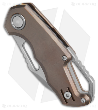 MKM Isonzo Clip Point Liner Lock Knife Bronze Ti (2.1" Stonewash) FX03M-3TBR
