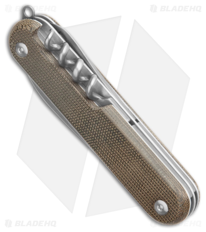 MKM Malga 6 MagnaCut Multi-Tool Pocket Knife Green Micarta (6-in-1)