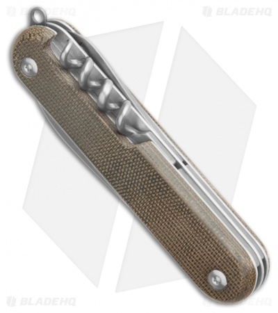MKM Malga 6 MagnaCut Multi-Tool Pocket Knife Green Micarta (6-in-1)