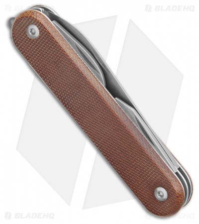 MKM Malga 6 MagnaCut Multi-Tool Pocket Knife Natural Tan Micarta (6-in-1)