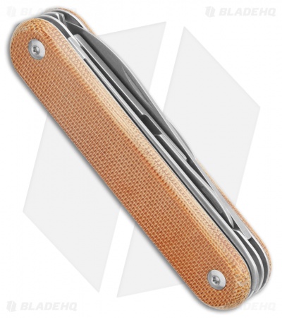 MKM Malga 5 MagnaCut Multi-Tool Pocket Knife Natural Tan Micarta (5-in-1)