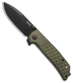 MKM Terzuola Maximo Frame Lock Knife OD Green Titanium (3.2" Black ) MK MM-TGRD