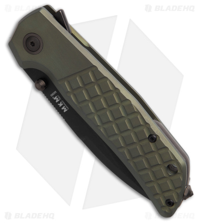 MKM Terzuola Maximo Frame Lock Knife OD Green Titanium (3.2" Black ) MK MM-TGRD