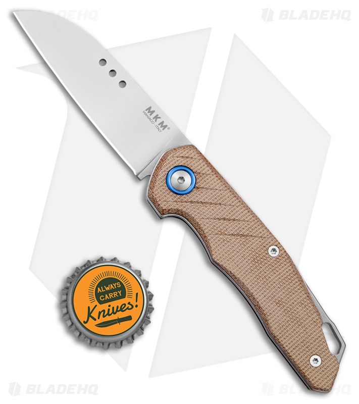 まこたろ MKM Root Slip Joint Knife Linen Micarta | Blade HQ