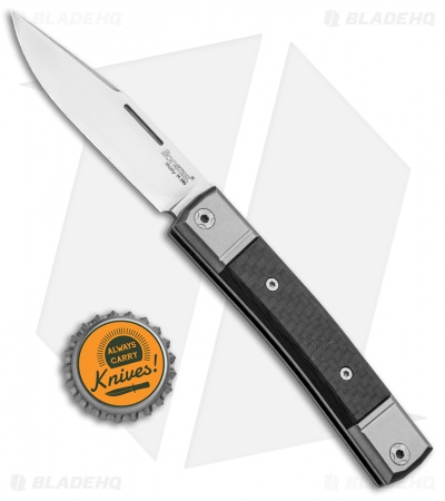 LionSteel BestMan Traditional Slip Joint Knife Carbon Fiber (2.88" Satin)