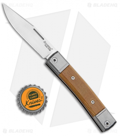 LionSteel BestMan Slip Joint Knife Natural Micarta (2.8" Satin)